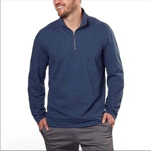 Calvin Klein Size Medium Blue Lightweight 1/4 Zipper Cotton Sweater